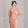 Comercio Exterior Mujer Verano 2024 Estilo Coreano Moda Elegante Elegante Adelgazante Estilo Dama Super Ajuste Delgado Vestido Midi Liso