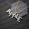 Amazon Hip-Hop Zirconio Colgante Empalmado de Letras Cobre con Incrustaciones de Piedras Números y Letras Estilo Celebridad de Internet Collar Fabricante de Joyería Ventas Directas