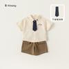 Roupa Infantil Youbao Roupa Infantil Estilo Colegial Verão Camisa de Menina Saia Plissada Roupa de Aula Conjunto de Duas Peças Calças de Menino Roupa Infantil
