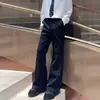 Suministrado directamente por el fabricante, pantalones negros de microcampana para hombre, nuevo estilo nicho con diseño de cielo estrellado y salpicaduras de tinta, pantalones casuales de alta gama