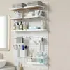 Estante de Almacenamiento para Baño con Tablero Perforado, Estante Colgante Multifuncional sin Taladro para Montar en Pared, Organizador de Plástico para Almacenamiento en Pared de Baño