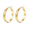 Anillo esférico redondo de acero inoxidable de moda europea y americana Aretes para mujer tendencia transfronteriza acero titanio liso exagerado hebilla de oreja