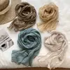 Bufanda larga plisada estilo japonés, bufanda fina estilo coreano, calentador de cuello para mujer, bufanda larga para el cuello, cinta para el pelo, bufanda decorativa