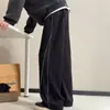 Pantalones de chándal para hombre Primavera/Otoño 2026 Pierna recta Versátil Sueltos Cordón Pantalones de pierna ancha Estilo Americano Ropa deportiva Pantalones casuales