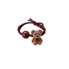 Nueva Diadema de Oso Flocado Color Café, Chica Dulce, Goma Elástica Linda, Lazo para el Cabello Versátil, Cuerda para el Cabello, Accesorios para el Cabello al por Mayor