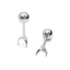En Stock Titanio Acero Inoxidable Ópalo Tres Garras Rosca Externa Perforación Hélice Plana Hueso del Oído Tachuela Circonita Tachuela del Lóbulo del Oído Soporte Vacío