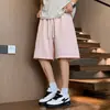 Shorts de playa plisados de secado rápido estilo americano para verano, shorts deportivos finos de color liso para exteriores, shorts de pierna ancha de moda a la rodilla
