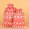 Fornecimento de Fábrica Transfronteiriço Corda de Cânhamo de Natal Sacola de Tecido de Algodão Joias Brinquedo Cultural Presente Sacola de Doces Sacola Decorativa de Natal