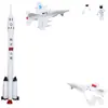 Transbordador espacial set de 7 piezas astronauta planeta cohete decoración de pastel decoración Cohete de aviación decoración para insertar en pastel