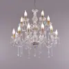 Nuevos accesorios para bodas: Candelabro de cristal acrílico estilo europeo de doble capa, decoración de techo de hierro forjado para salón de bodas, marcador de pasillo de escenario T.