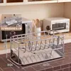 Suporte de Esponja de Cozinha de Aço Inoxidável Sem Instalação Suporte de Vassoura Porta-Pratos Pia Cesta de Drenagem Multifuncional Suporte de Armazenamento Atacado