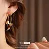 Pendientes de Aro Mariposa de Aguja Plateada Transfronterizos Europeos y Americanos, Pendientes con Estilo Fresco y Elegante, Pendientes Exagerados, Sensación de Gama Alta Nicho