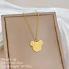 [Acero de Titanio] Estilo Minimalista Horno de Ratón con Lámina de Oro Collar de Oro Real Accesorios de Cadena para Clavícula de Celebridad de Internet para Mujeres