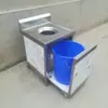 Carrinho Coletor de Lixo em Aço Inoxidável, Mesa Coletora de Lixo, Carrinho Coletor de Resíduos Alimentares, Mesa de Coleta e Reciclagem, Mesa para Lixo de Cozinha, Lixeira para Louças