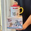 Taza de Tom y Jerry Cerámica Taza de Agua para Niños Taza para Beber de Pareja para el Hogar Regalo de Cumpleaños Taza de Café Linda