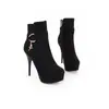 Botas Martin de tacón de aguja para mujer de comercio exterior transfronterizo para otoño e invierno, botas de mujer versátiles de corte bajo, cremallera lateral de color liso, tacón ultraligero, botas de talla grande