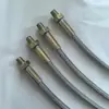 Manguera trenzada de PTFE de acero inoxidable 304, manguera flexible de teflón, conector de férula de acero al carbono crimpada, resistente a altas temperaturas y a la corrosión
