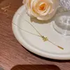 Joyería Transfronteriza Europea y Americana Moda y Exquisito Colgante Nicho Cadena Clavicular No Descolorante Oro de 18K Acero Titanio Accesorios de Collar para Mujer