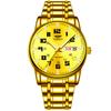 Reloj mecánico de pulsera de acero con doble calendario, reloj impermeable de cuarzo, reloj de moda para hombre, comercio exterior transfronterizo