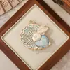 Broche Acessórios Pingente Coelho de Jade Palácio da Lua Brocado Canção do Meio Outono DIY Novo Estilo Chinês Hanfu Qipao Presente de Feriado Pequeno Ornamento