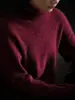 Hongmi Apparel/ Suéter de gola alta de fleece sem costura para mulheres, pulôver de tricô com gola alta, roupas femininas de outono e inverno
