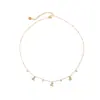 Collar con cadena para la clavícula con colgante de circón cereza incrustado de diamantes de alta gama transfronterizo europeo y americano, cadena simple de acero inoxidable chapado en oro de 18k