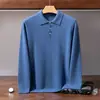 Suéter de Cachemir con Cuello Polo Otoño/Invierno 2026 Nuevo para Hombre Corte Holgado Camisa Base Casual de Negocios para Personas de Mediana Edad Suéter Cálido