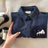 Camisa de Mezclilla para Niños 2026 Otoño Manga Larga Holgada Casual Chaqueta para Niños, Bebés y Niños Pequeños Camisa de Cuello Campana, Ropa para Niños