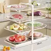 Prateleira de Armazenamento para Cozinha Bancada Porta-Pratos para Preparo de Alimentos Doméstico Multifuncional Prateleira de Armazenamento em Camadas para Tigelas Pratos Frutas Legumes