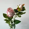 Flores Artificiales de Pasta de Frijol Rosa para Salones de Bodas y Hoteles, Flores Artificiales de Pasta de Frijol Rosa-Morado Estilo Pintura al Óleo de Otoño Vintage