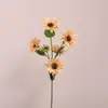 Flores Artificiales 7 Girasoles Decoración del Hogar Floricultura Ramas Largas Tienda de Girasoles Adornos de Flores Suaves Accesorios para Fotografía Flores