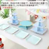 Decoración de Cumpleaños Adornos para Mesa de Postres Exhibidor de Boda Estante de Exhibición Desechable de Tres Niveles Soporte para Pasteles Rejilla para Pasteles