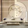 Papel pintado de estilo antiguo chino 8D nuevo salón de belleza terapia capilar centro de salud mural sala de estar sofá sala de té fondo de TV