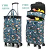 Bolsa de carrito retráctil bolsa de compras de supermercado plegable portátil Carrito de compras de rueda universal compras de comestibles carrito de arrastre para el hogar camping