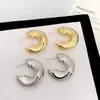 Pendientes de aro huecos en forma de C geométricos irregulares estilo ins europeo y americano, diseño personalizado de nicho, pendientes de mujer de alta gama al por mayor