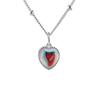 Collar de corazón de piedra lunar colorida para mujer, nuevo temperamento suave personalizado transfronterizo japonés y coreano, cadena de clavícula en forma de corazón de piedra mágica