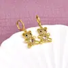 Pendientes de Zirconia Transfronterizos, Pendientes de Oso Corazón para Mujer, Estilo Europeo y Americano, Animales de Moda y Personalizados, Pendientes y Pendientes Simples y Versátiles