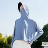 Xale Liu Yu Roupa de Proteção Solar para Mulheres na Primavera e Verão, Roupa para Pele com Proteção UV, Roupa de Proteção Solar Respirável de Seda de Gelo com Fio Original para Proteção Solar