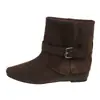 Botas de Media Caña Estilo Coreano con Hebilla Elevadoras de Altura de 5 CM para Mujer, Nuevo Modelo 2026, Puntera Cuadrada, Gamuza, Adelgazantes, Slip-On, Botines