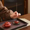 Quemador de Incienso Creativo de Caqui con Estilo Chino Inspirado en el Zen, Soporte de Incienso Morado de Arcilla con Forma de Caqui, Soporte para Palillos de Incienso, Base de Incienso, Adorno de Incienso, Bandeja de Incienso