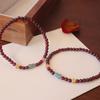 Pulsera de Granate Natural para Mujer Doble Círculo Rojo Vino Cuerpo Limpio productos genuinos Esmeralda Agua Azul Calabaza Combinación Versátil Nuevo Chino Sentido de Alta Gama