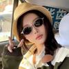 Gafas de Sol Estilo Hong Kong 2025 Nuevo Marco Dorado para Mujer, Moda de Alta Gama, Estilo Old Money, Gafas de Sol Retro Ovaladas de Marco Pequeño