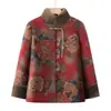 Abrigo de algodón para mujeres de mediana edad y mayores, chaqueta de algodón tradicional estilo chino para abuelas, forrada de polar y engrosada, abrigo festivo y cálido para madres, abrigo de algodón para mujeres mayores