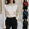 2026 Estación Independiente Deseo Amazon Más Vendido Otoño Nuevo Color Sólido Satín Manga Larga Camisa