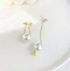 Brincos de Pérola Únicos 2026 Nova Tendência Celebridade da Internet Prata Esterlina S925 Elegante Versátil Uso Dupla Face Brincos Pendentes