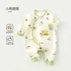 Mameluco de Bebé Puro Algodón Recién Nacido Otoño Estilo Kimono Pelele Infantil Ropa de Dormir Protectora para la Barriga Ropa para Bebé de Primavera y Otoño
