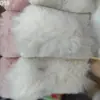 Em estoque Tecido de pelo de coelho listrado 10mm, veludo de coelho pelo de coelho pelúcia listrada tecido para brinquedo roupa boneca