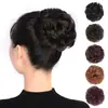 Moldeador de moño para cabello para mujer con cabello sintético, Goma elástica para el cabello, Moldeador de moño, Coleta grande de cabello rizado esponjoso