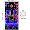Tela colgante fluorescente de Navidad Papá Noel renos muñeco de nieve cachorro bandera de tela neón decoración de fiesta navideña transfronterizo