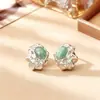 Aretes Irregulares de Arenisca Azul Natural y Amazonita, Simples y de Moda, Aretes de Alta Gama y Personalizados, Accesorios de Celebridades de Internet de Moda